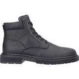 Rieker - Lace-up Enkellaarsjes - Zwart - Leer - Vetersluiting