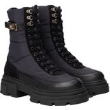 Tommy Hilfiger - Biker Enkellaarsjes - Zwart - Leer