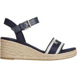 Tommy Hilfiger - Sandalen - Blauw - Katoen - Webbing Wedge Sandal