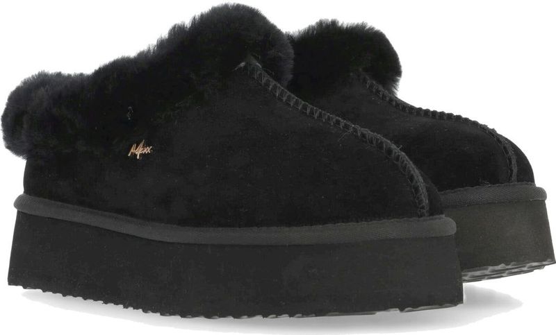 Mexx - MICH2001243W - Gezondheidsslippers - Zwart - Suède - Dierenhaar - Ethyleenvinylacetaat en Rubber