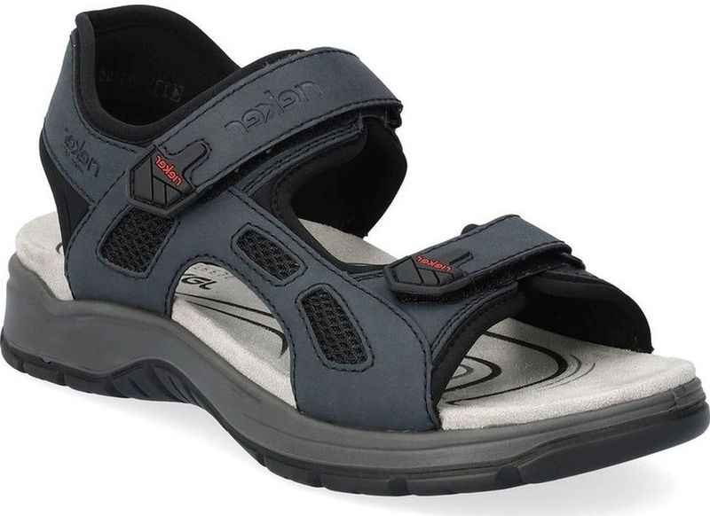 Rieker - 26955 - Herensandalen - Blauw - Kunstleer - Klittenbandsluiting