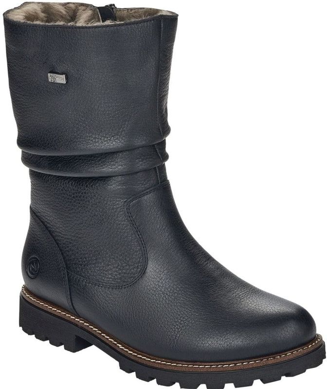 Remonte - D8477-01 - Enkellaarsjes - Zwart - Leer - Dierenhaar