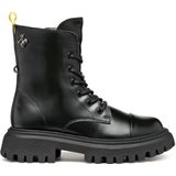 Geox - Enkellaarsjes - Zwart - Polyester - Thermoplastisch Rubber