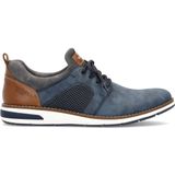 Rieker Slip-on Sneakers - Slippers - Jeansblauw/Grijs/Cognac - Textiel