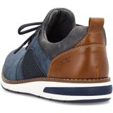Rieker Slip-on Sneakers - Slippers - Jeansblauw/Grijs/Cognac - Textiel