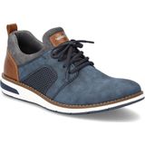 Rieker Slip-on Sneakers - Slippers - Jeansblauw/Grijs/Cognac - Textiel