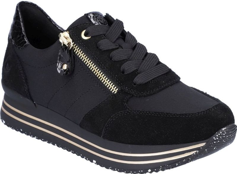Remonte - D1316 - Sneakers - Zwart - Imitatieleer - Microvelours Voering