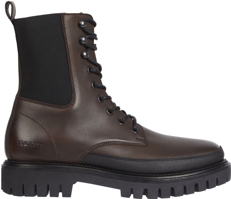 Tommy Hilfiger - Enkellaarsjes - Bruin - Leer