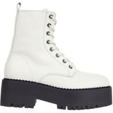 Tommy Jeans - Enkellaarsjes - Wit - Leer