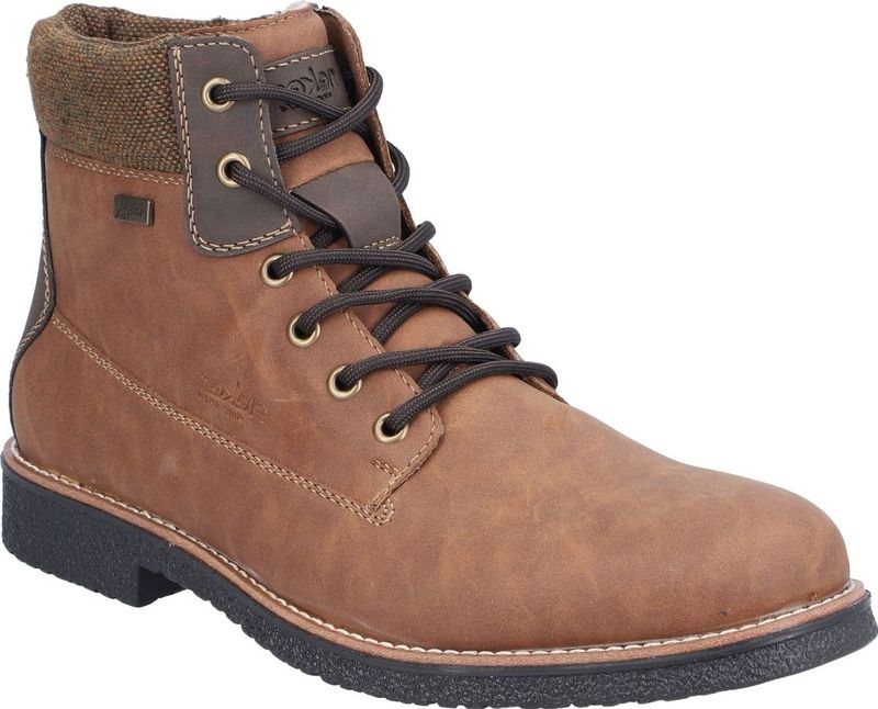 Rieker - Lace-Up Boots - Bruin - Synthetisch Leer - Waterafstotend