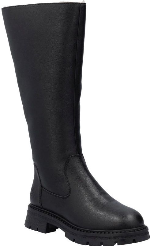 Rieker - Schoenen - Dames - Zwart - Leer - Winterlaarzen met Schapenvacht Voering