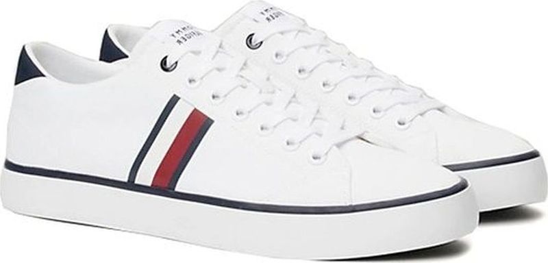 Tommy Hilfiger - Vulc Low Stripes - Sneakers - Wit - Gerecycled Polyester