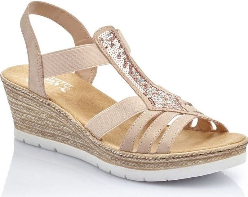 Rieker - Morelia Sandalen - Beige - Textiel