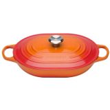 Le Creuset Signature Oblong Braadpan Laag, 31cm oranjerood