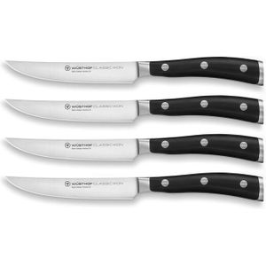 Wüsthof Classic Ikon Steakmessenset, 4-delig zwart - 1120360401