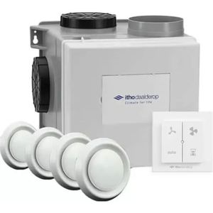 Itho Daalderop CVE-S ECO Pakket SE 325 m³/h + vochtsensor + RFT-N Auto bediening + 4 ventielen - euro stekker