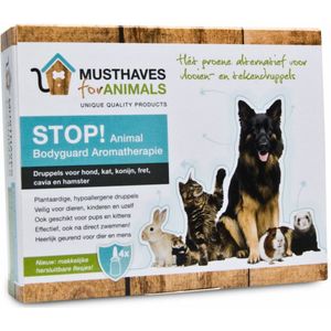 STOP! Animal Bodyguard Aromatherapie Anti Vlooien en Teken Druppels Hond en Kat 4 x 8 ml