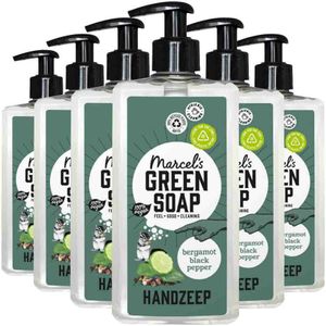 6x Marcel's Green Soap Handzeep Bergamot & Black Pepper 500 ml