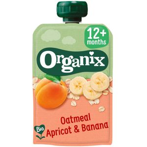 Organix Knijpfruit 12+m Havermout Abrikoos & Banaan 100 gr