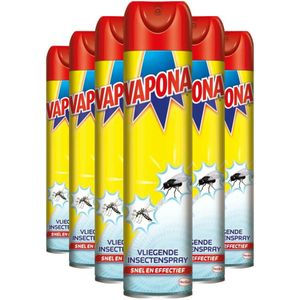 6x Vapona Vliegende Insecten Spray 400 ml