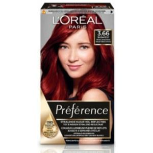3x L'Oréal Préférence Permanente Haarkleuring 3.66 Intens Donkerrood