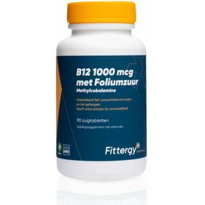 Fittergy Supplements B12 1000mcg Met Foliumzuur 90 zuigtabletten