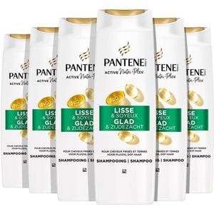 Pantene Pro-V Active Nutri-Plex Glad & Zijdezacht Shampoo - voor Pluizig, Dof haar - Voordeelverpakking 6 x 250ml