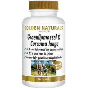 2x Golden Naturals Groenlipmossel & Curcuma longa 180 capsules