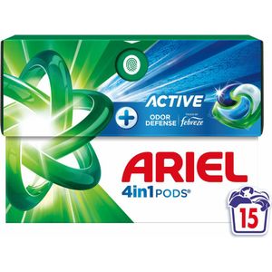 Ariel 4in1 Wasmiddel Pods Actieve Geurbestrijding 15 stuks