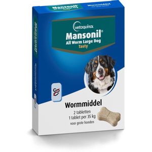 Mansonil All Worm Tasty Ontworming Tabletten Hond 2 tabletten