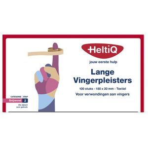 3x HeltiQ Lange Vingerpleisters Textiel 180 x 20 mm 100 stuks