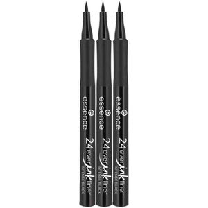 3x essence essence 24ever ink liner 01 01 Intense Black 1,2 ml