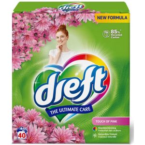 4x Dreft Poeder Wasmiddel Touch Pink 40 wasbeurten 2,6 kg