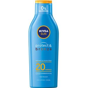 6x Nivea Sun Protect & Bronze Zonnebrand Melk SPF 20 200 ml