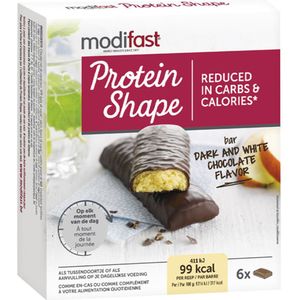 6x Modifast Protein Shape Reep Pure & Witte Chocolade 6 x 31 gr