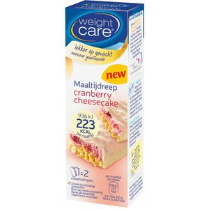 6x Weight Care Maaltijdreep Cranberry Cheesecake 2 x 58 gr