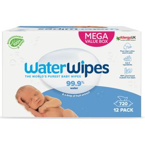 WaterWipes Billendoekjes 12 x 60 stuks = 720 doekjes