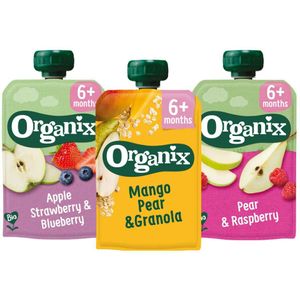 Organix Knijpfruit Appel, Mango en Peer 6+m Pakket