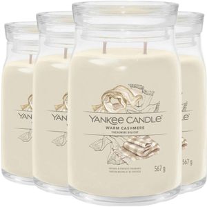 4x Yankee Candle Geurkaars Large Jar Warm Cashmere 567 gr
