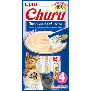 12x Ciao Churu Kattensnack Tuna & Beef 4 x 14 gr
