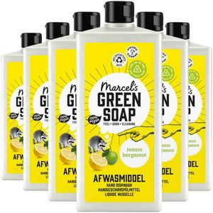 6x Marcel's Green Soap Afwasmiddel Lemon & Bergamot 500 ml