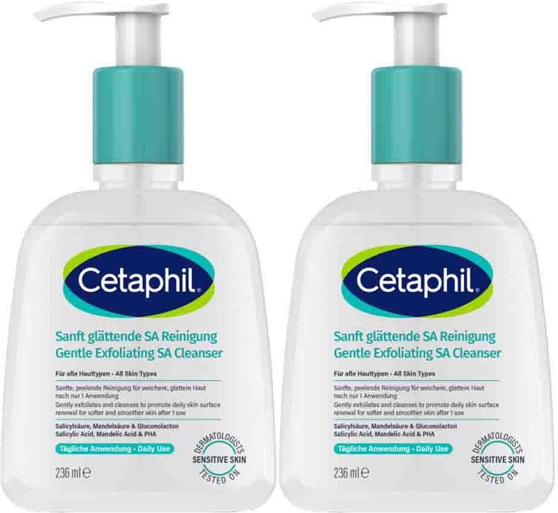 2x Cetaphil Exfoliërende Salicylzuur Reinigingsgel 236 ml