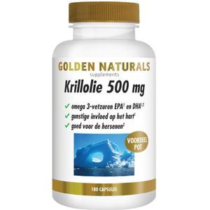 2x Golden Naturals Krillolie 500mg 180 softgels