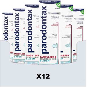 12x Parodontax Tandpasta Tandvlees + Gevoeligheid & Adem Whitening 75 ml