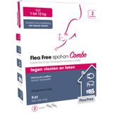 Flea Free Spot-on Combo Anti Vlooiendruppels Kat vanaf 1 kg 2 pipetten