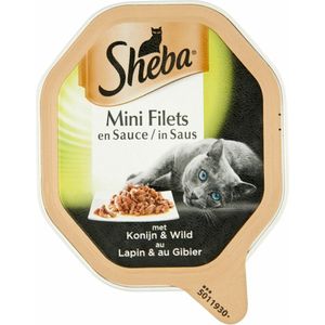 22x Sheba Mini Filets Adult Kattenvoer Natvoer Konijn in Saus 85 gr