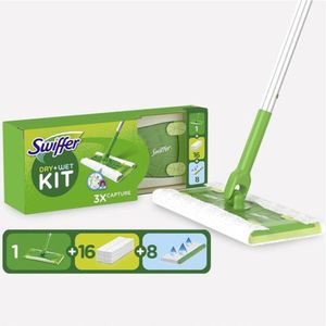 Swiffer Vloerreiniger Starterskit - 1 Dweil, 16 Droge en 8 Vochtige Vloerdoekjes Navullingen