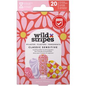 3x Wild Stripes Pleisters Classic Sensitive Pastel Fun 20 stuks