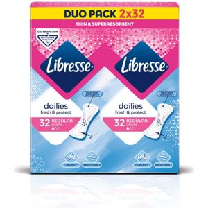 Libresse Inlegkruisjes Normaal Duo Pack 64 stuks