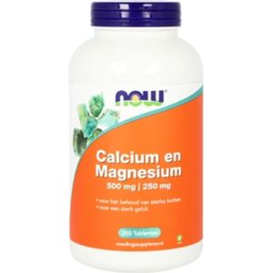 2x NOW Calcium 500mg & Magnesium 250 mg 250 tabletten